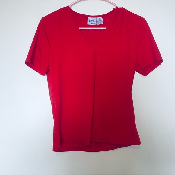 Giorgio Fiorline Tops - Giorgio Fiorline Red Nylon Basic Tee Size Small